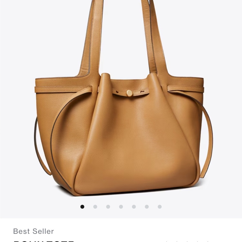 Authentic Tory Burch Romy Pebbled Tote - Picture 13 of 14